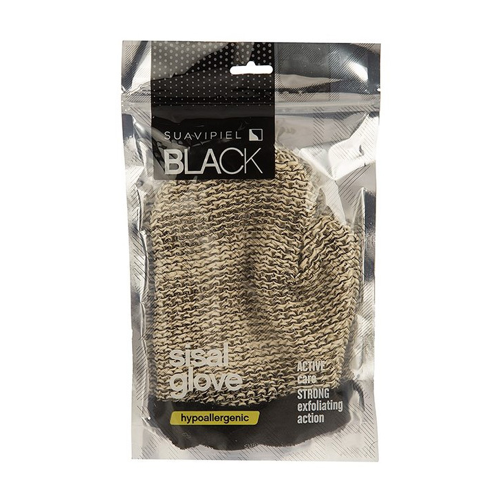 Рукавичка-мочалка для душу Suavipiel Black